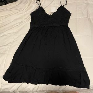 Black crochet Mini sundress